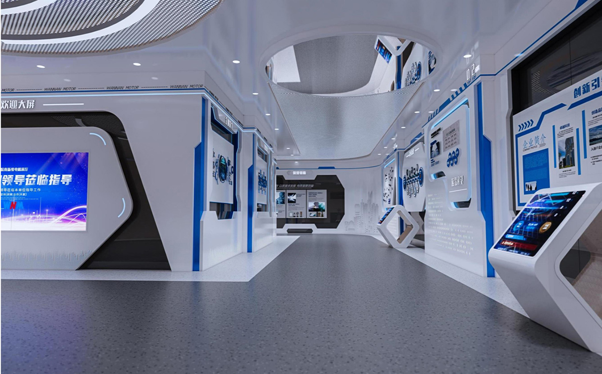 涇縣皖南電機(jī)500平方科技風(fēng)展廳裝修設(shè)計(圖7) 涇縣皖南電機(jī)500平方科技風(fēng)展廳裝修設(shè)計(圖7)