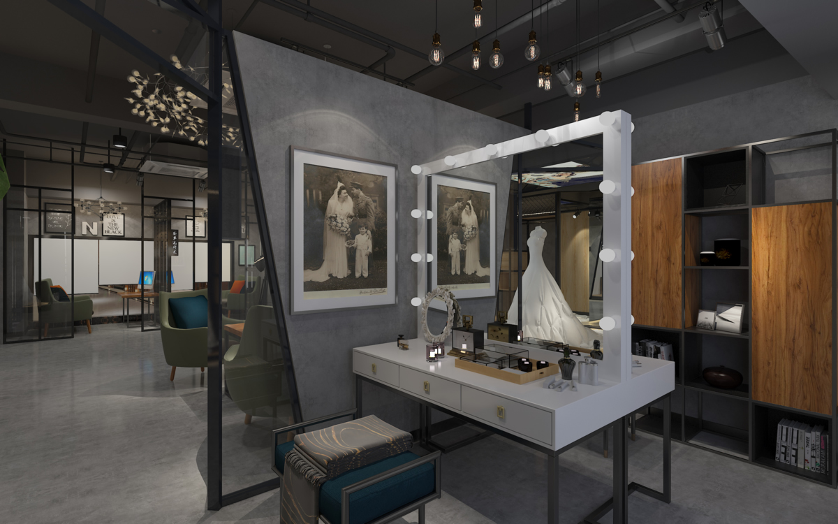 合肥婚紗攝影工作室300平方工業(yè)風展廳空間裝修設(shè)計(圖3) 合肥婚紗攝影工作室300平方工業(yè)風展廳空間裝修設(shè)計(圖3)