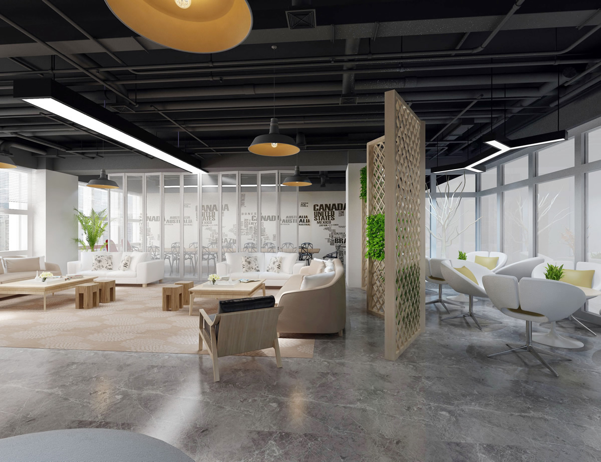 安徽國(guó)科2500平工業(yè)風(fēng)辦公空間裝修項(xiàng)目(圖2)