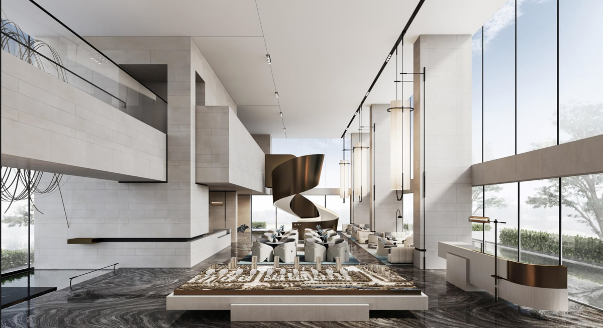 寧國(guó)·中梁翡翠天樾售樓部現(xiàn)代風(fēng)格裝飾裝修工程(圖3) 寧國(guó)·中梁翡翠天樾售樓部現(xiàn)代風(fēng)格裝飾裝修工程(圖3)