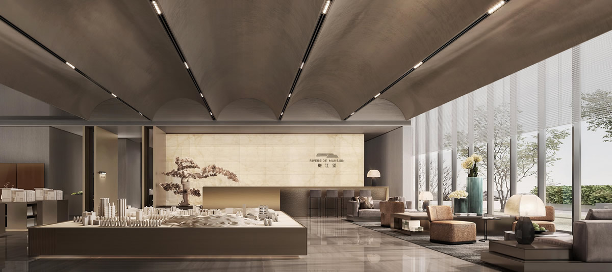 蕪湖·樾江望現(xiàn)代簡約風格售樓部裝飾裝修工程(圖4) 蕪湖·樾江望現(xiàn)代簡約風格售樓部裝飾裝修工程(圖4)