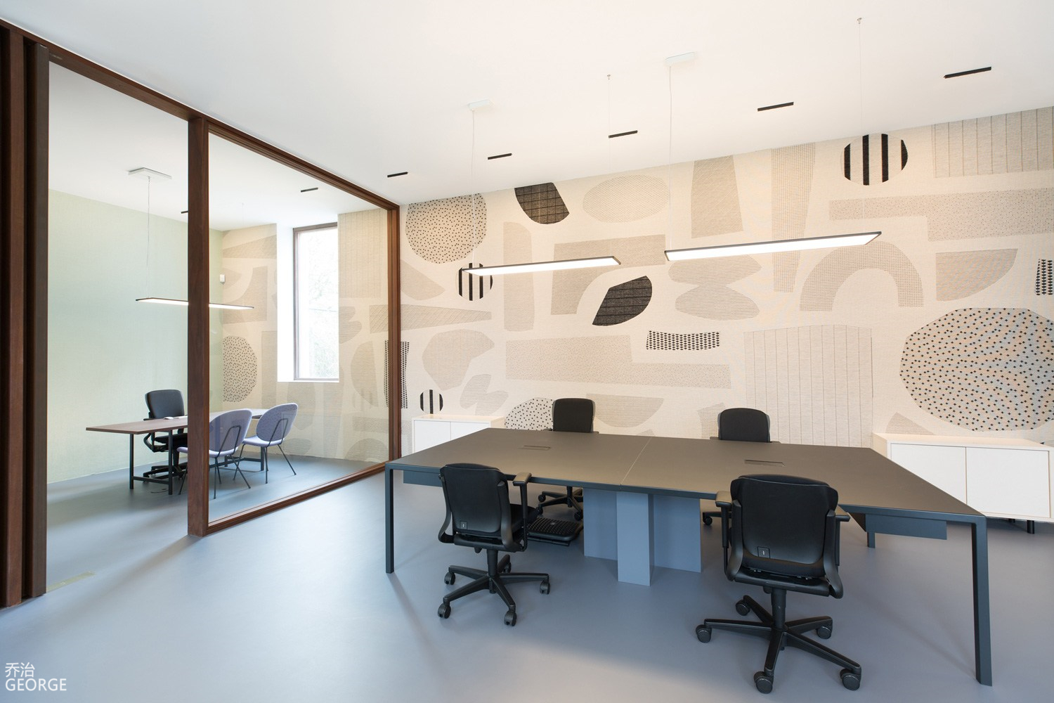馬鞍山市1500平方淺色系簡約辦公室裝修設(shè)計案例(圖1) 辦公區(qū).jpg